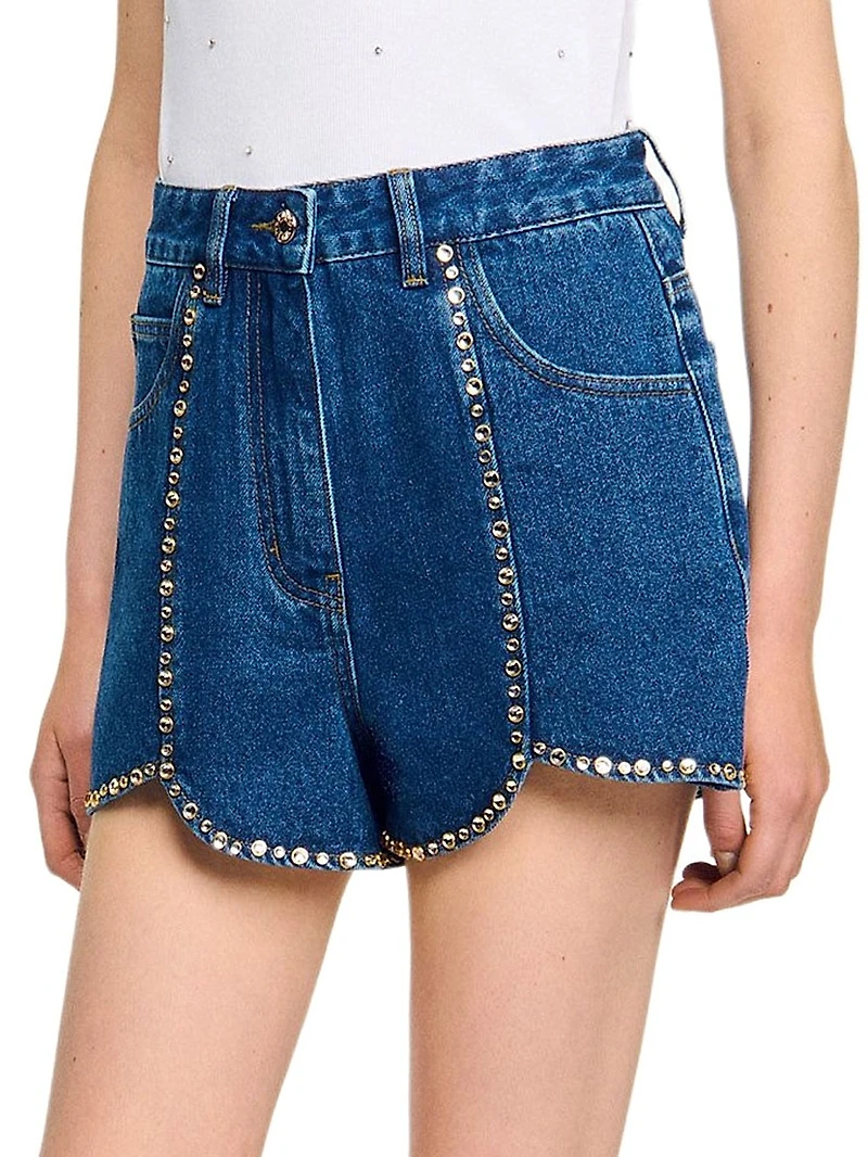 Rhinestone Denim Shorts