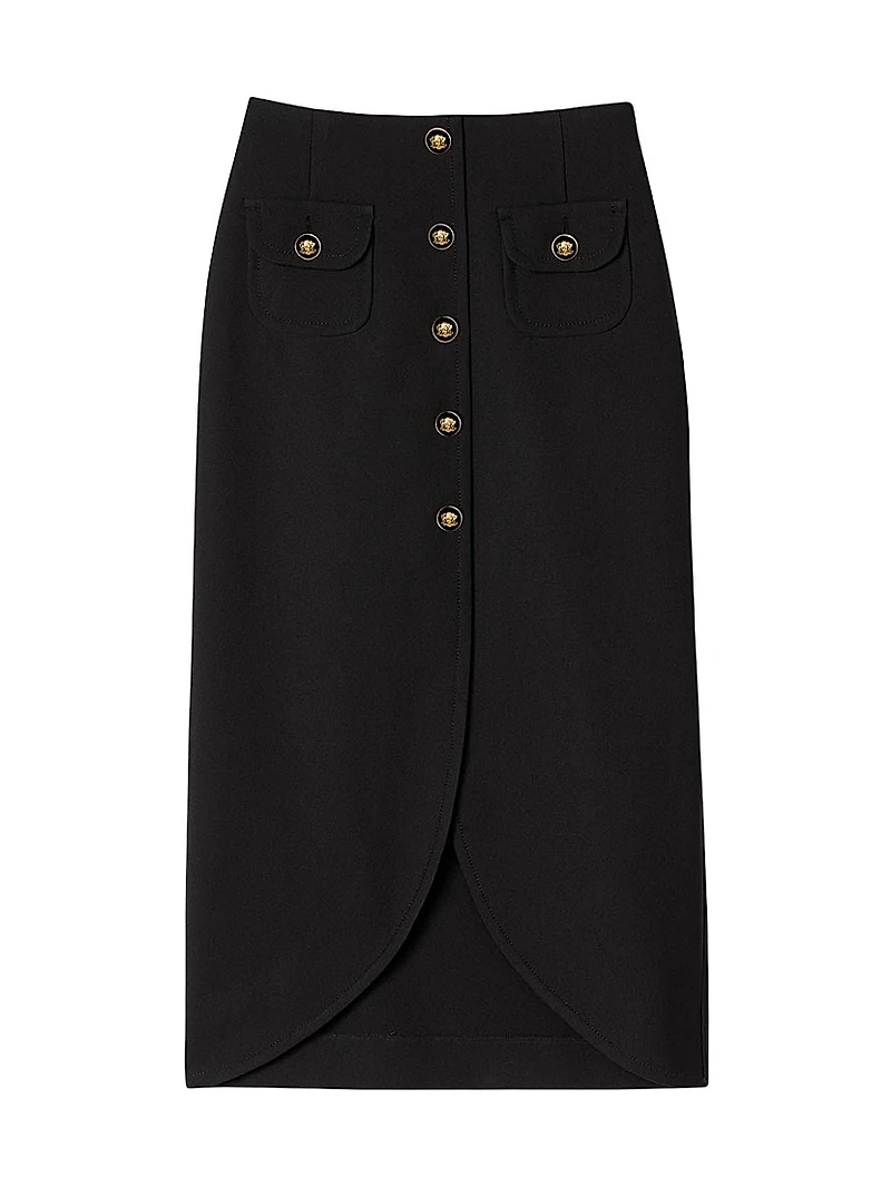 Buttoned Midi Skirt