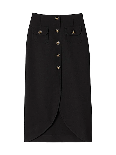 Buttoned Midi Skirt