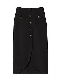 Buttoned Midi Skirt