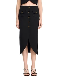 Buttoned Midi Skirt