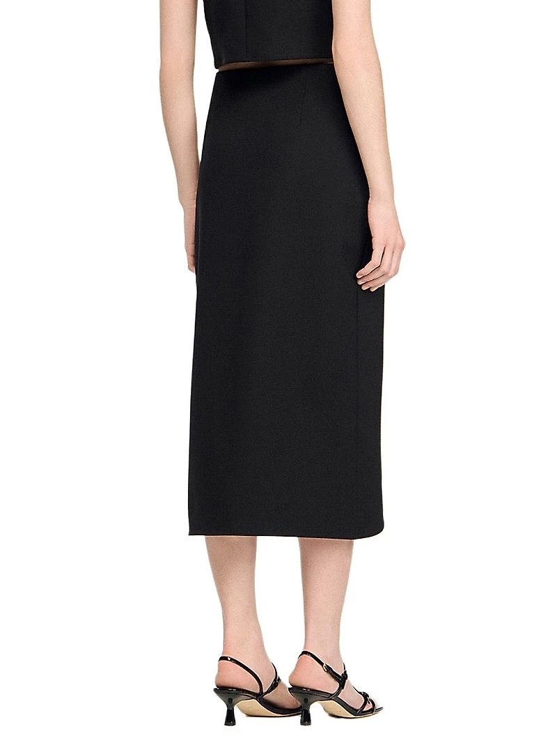Buttoned Midi Skirt
