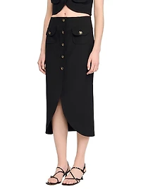 Buttoned Midi Skirt