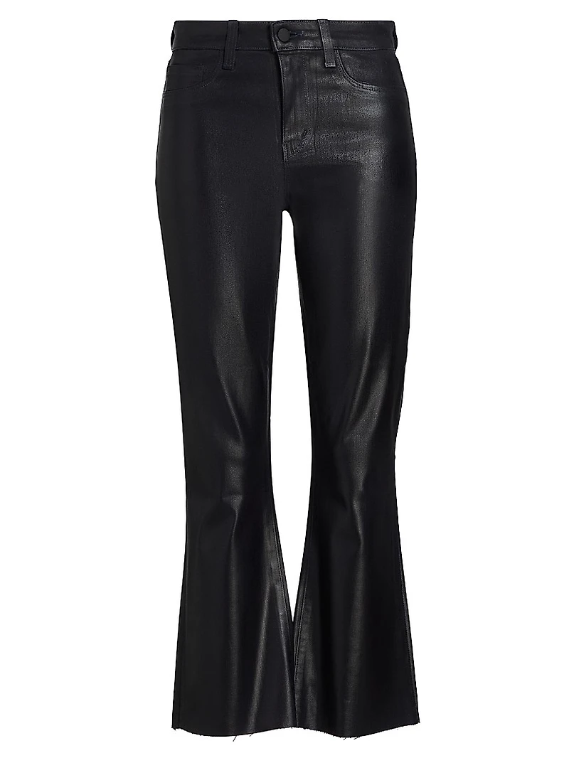Kendra Coated Crop Flare Jeans