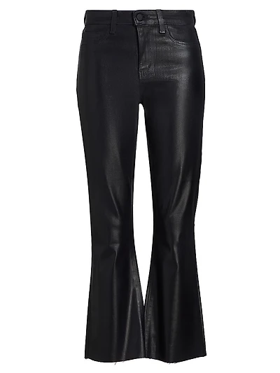 Kendra Coated Crop Flare Jeans
