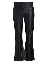 Kendra Coated Crop Flare Jeans