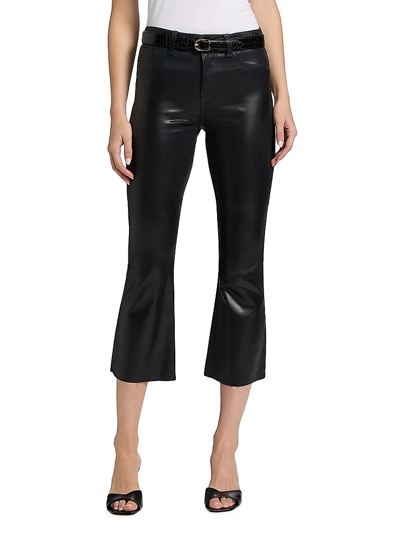 Kendra Coated Crop Flare Jeans