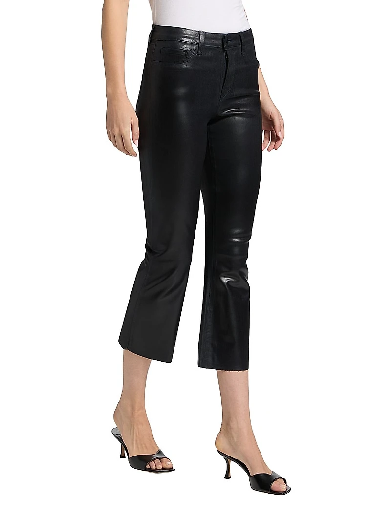Kendra Coated Crop Flare Jeans