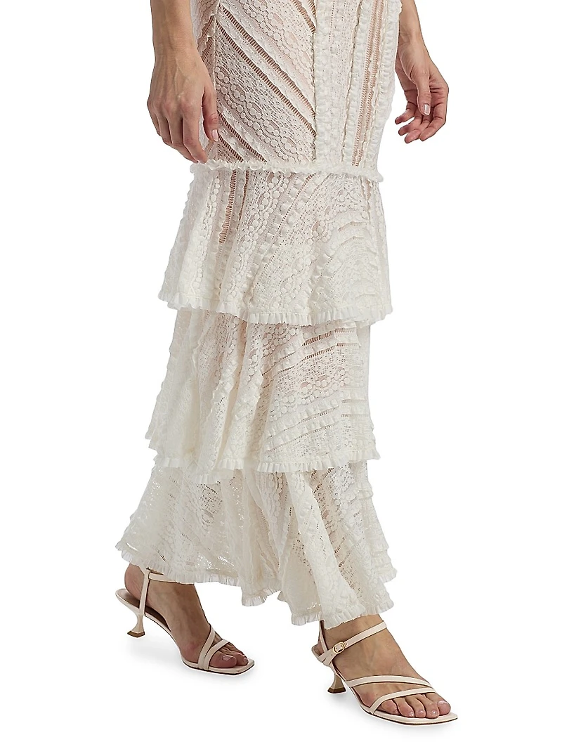 Maceio Lace-Tiered Maxi Dress