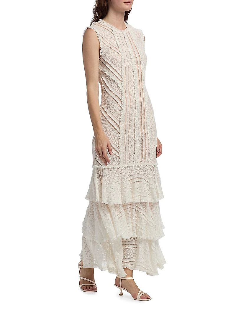 Maceio Lace-Tiered Maxi Dress