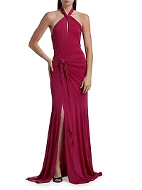 Gulliame Halter Keyhole Gown