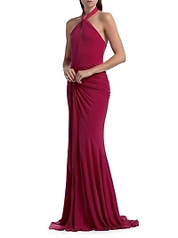 Gulliame Halter Keyhole Gown