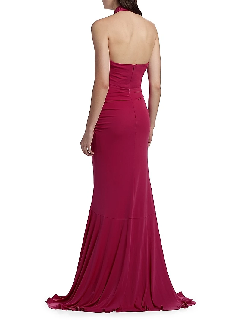 Gulliame Halter Keyhole Gown