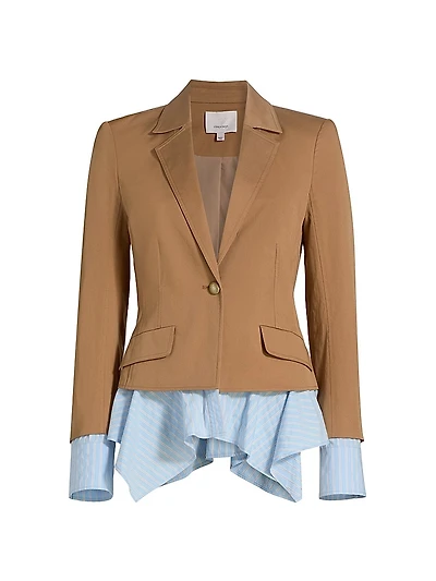 Shilo Combo Cotton-Blend Single-Breasted Jacket