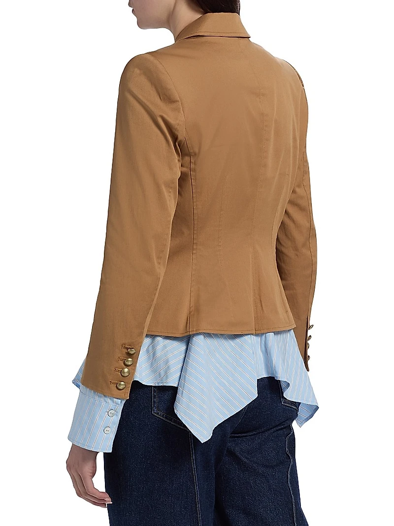 Shilo Combo Cotton-Blend Single-Breasted Jacket