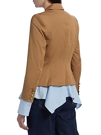 Shilo Combo Cotton-Blend Single-Breasted Jacket