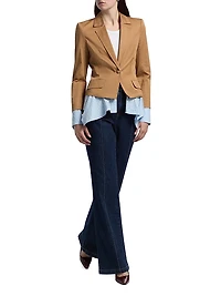 Shilo Combo Cotton-Blend Single-Breasted Jacket