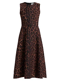 Eloise Printed Wool-Silk Midi-Dress