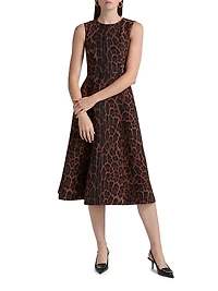Eloise Printed Wool-Silk Midi-Dress