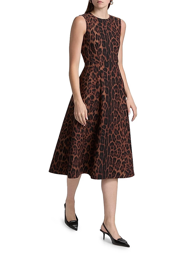 Eloise Printed Wool-Silk Midi-Dress