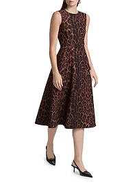 Eloise Printed Wool-Silk Midi-Dress