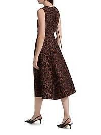 Eloise Printed Wool-Silk Midi-Dress