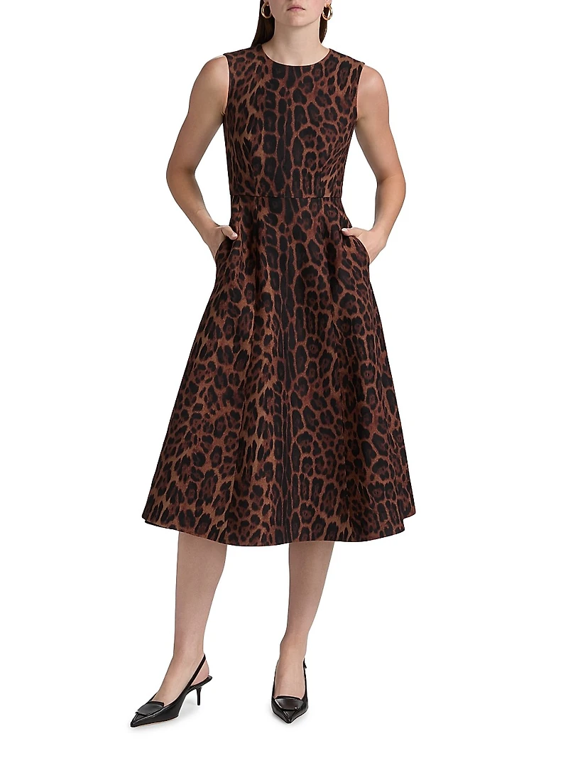 Eloise Printed Wool-Silk Midi-Dress