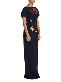 Savannah Floral Embroidered Sheath Gown