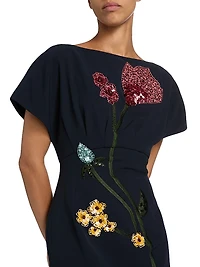 Savannah Floral Embroidered Sheath Gown