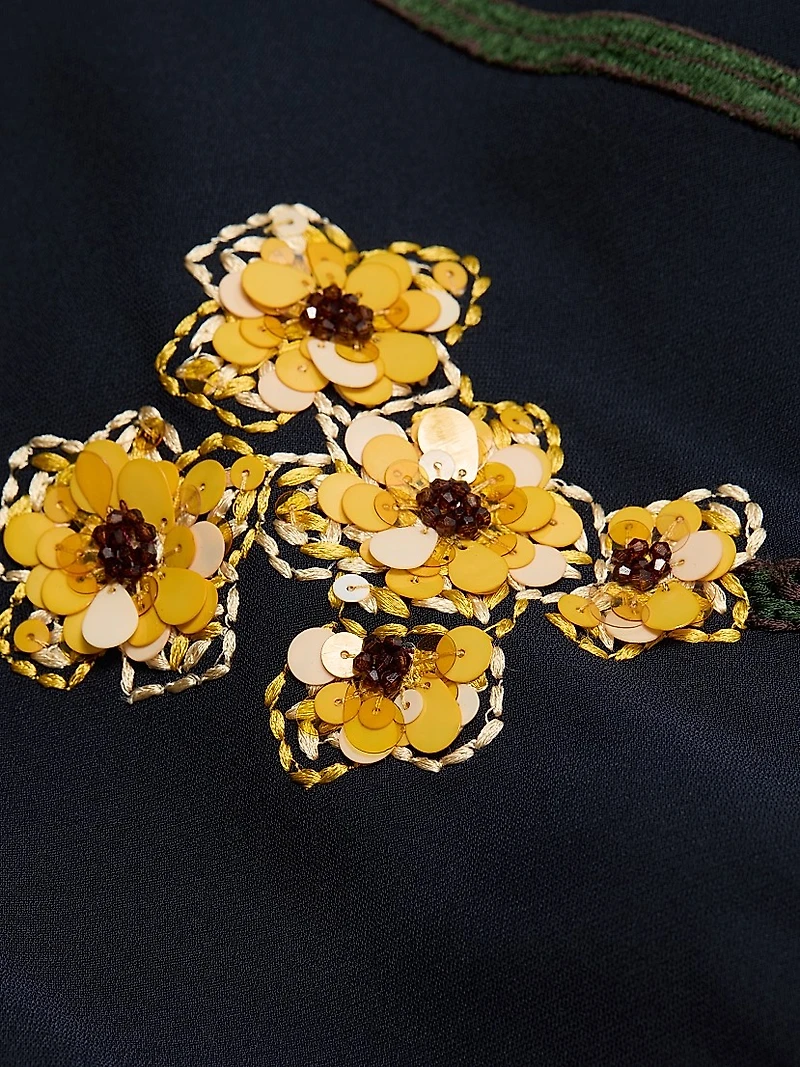 Savannah Floral Embroidered Sheath Gown