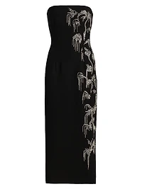 Strapless Embellished Sheath Dress
