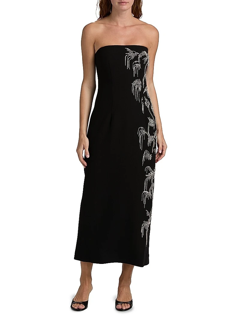 Strapless Embellished Sheath Dress