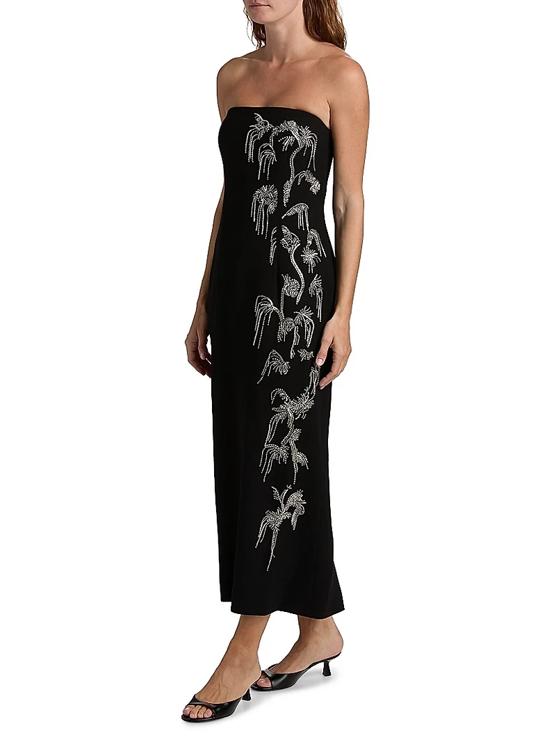 Strapless Embellished Sheath Dress