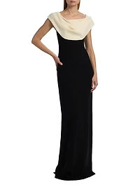 Two-Tone Cowlneck Gown