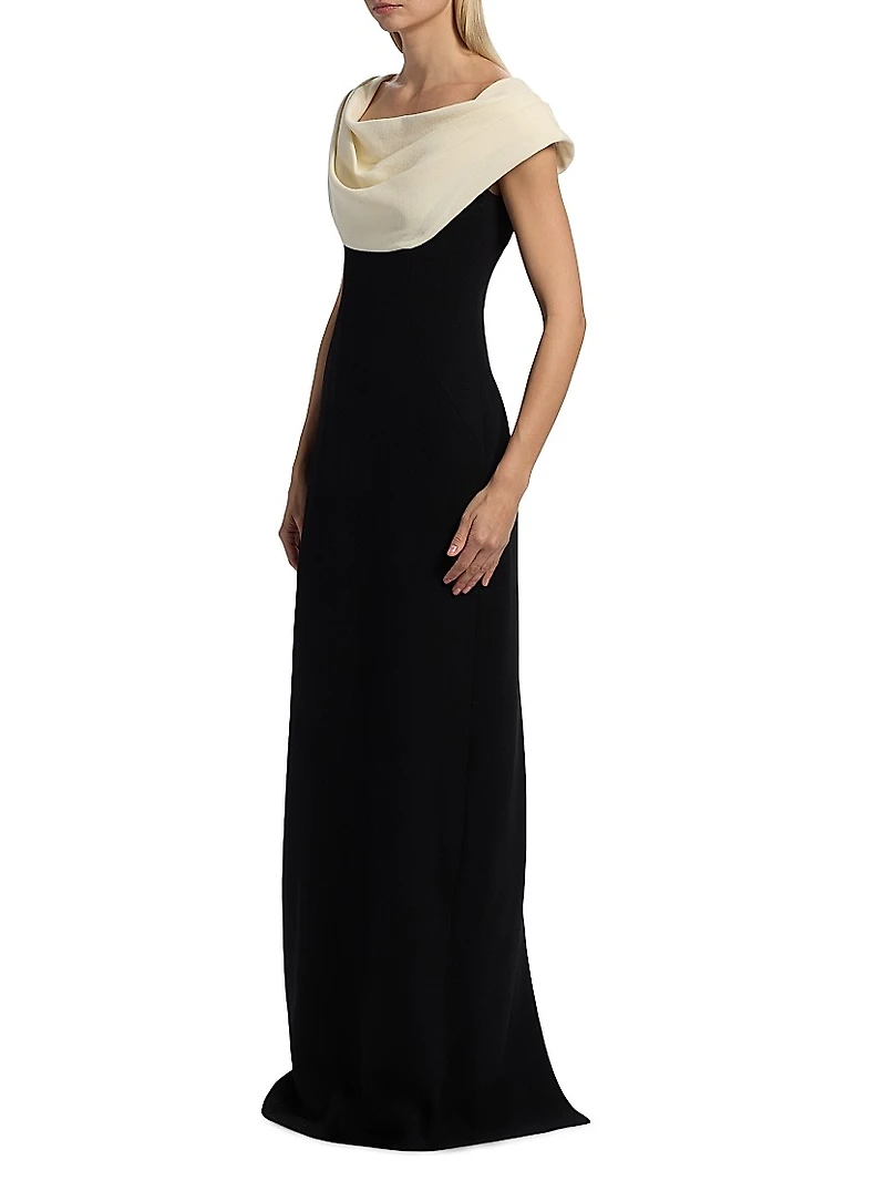 Two-Tone Cowlneck Gown