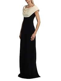 Two-Tone Cowlneck Gown
