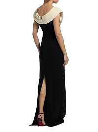 Two-Tone Cowlneck Gown