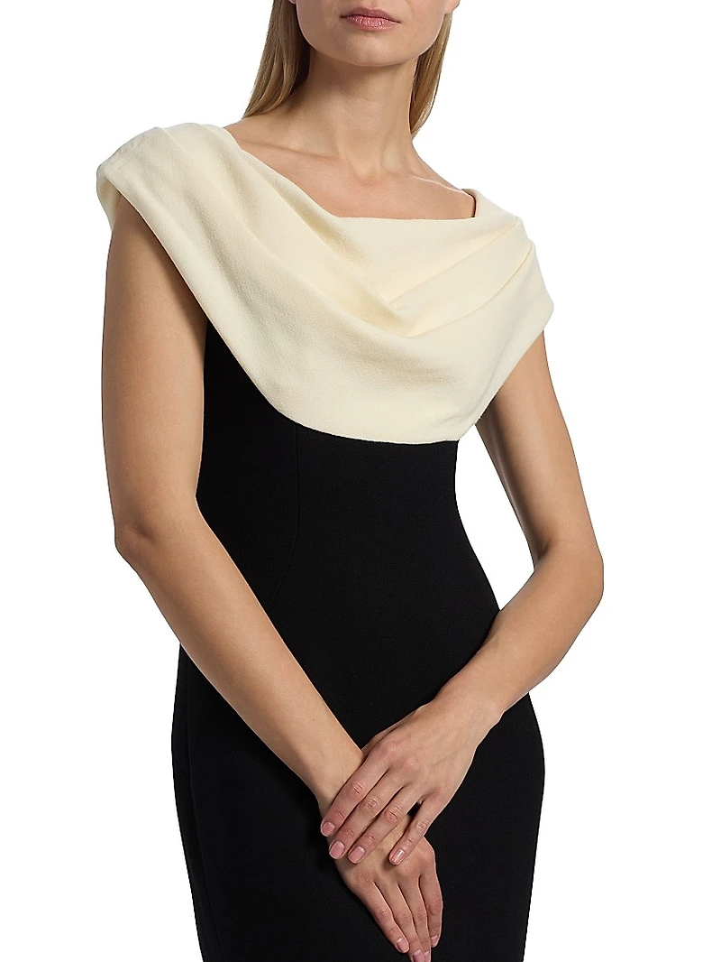 Two-Tone Cowlneck Gown