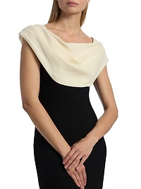 Two-Tone Cowlneck Gown