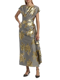 Florence Metallic Floral Cocktail Dress