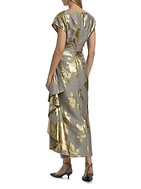 Florence Metallic Floral Cocktail Dress