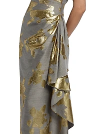 Florence Metallic Floral Cocktail Dress