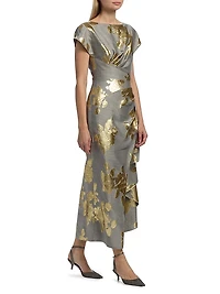 Florence Metallic Floral Cocktail Dress