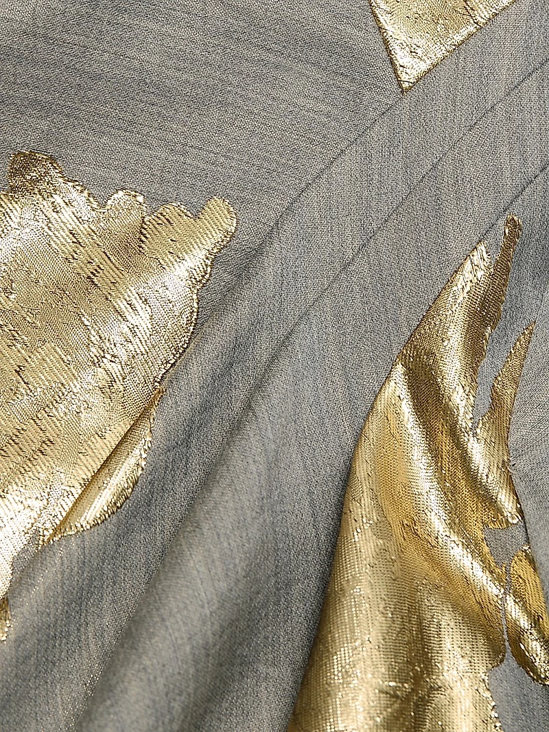 Metallic FLoral Sleeveless Cocktail Dress