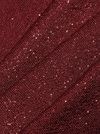 Sequined Knit Mock Turtleneck Body-Con Dress