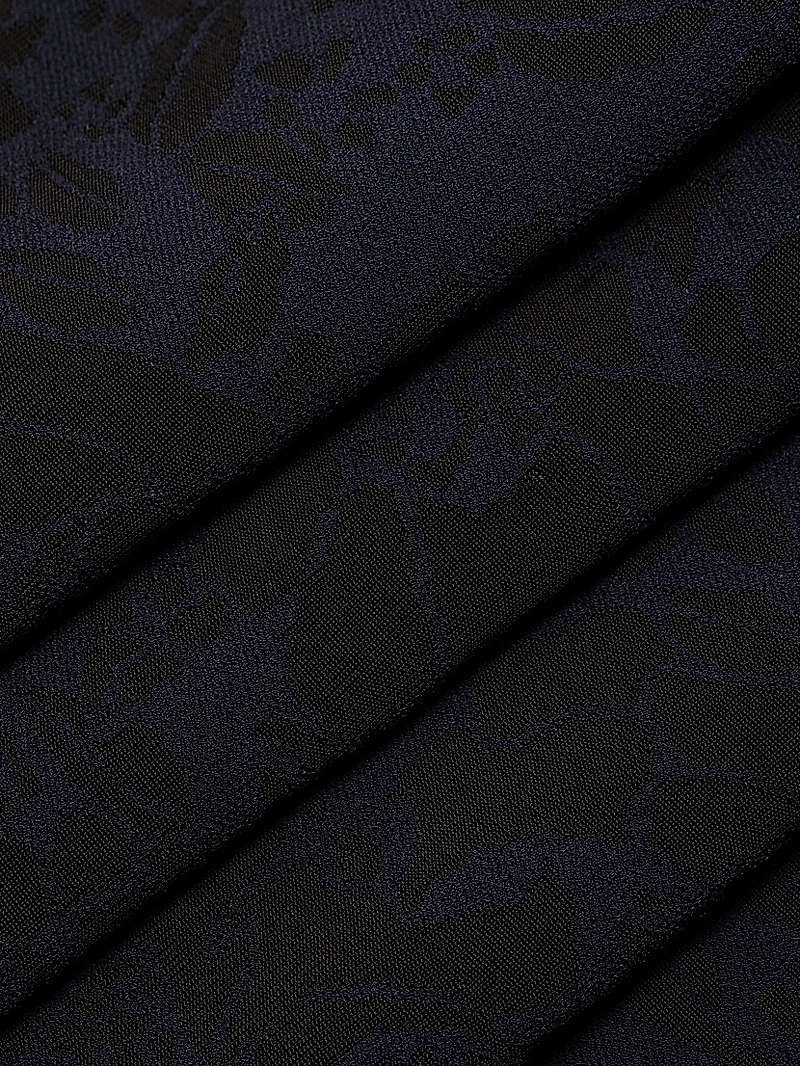 Floral Jacquard Mock Turtleneck Dress