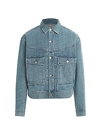 Jacquard Denim Trucker Jacket