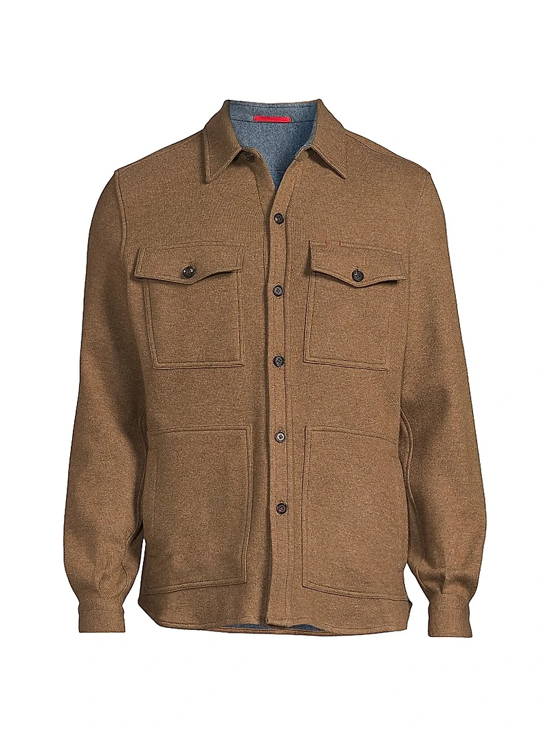 Stretch-Cashmere Double Face Overshirt