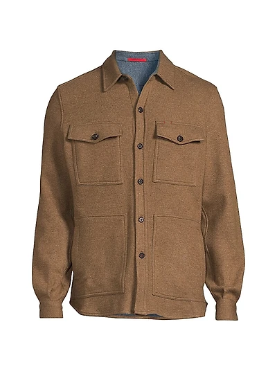 Stretch-Cashmere Double Face Overshirt