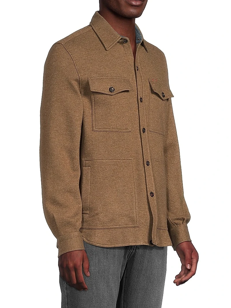 Stretch-Cashmere Double Face Overshirt